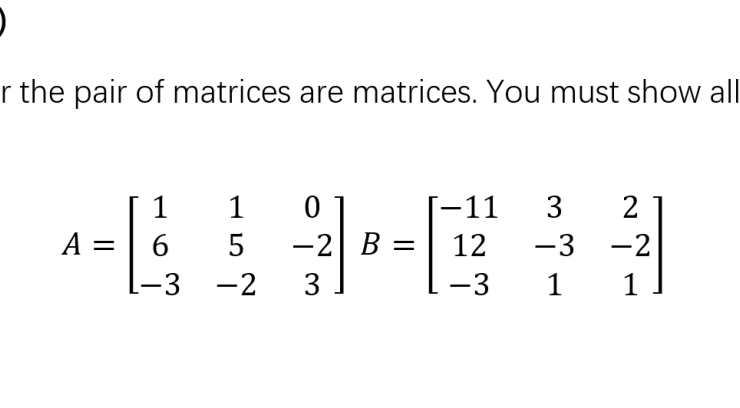 Determinants and inverses quiz part 1