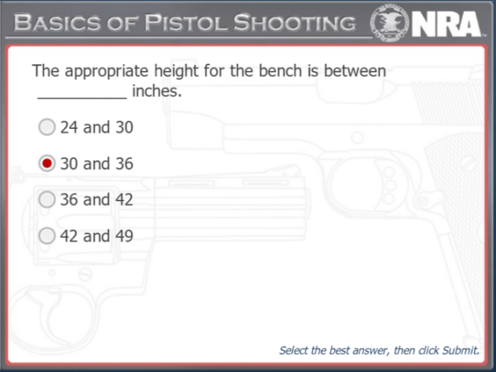 Nra basic pistol course test answers