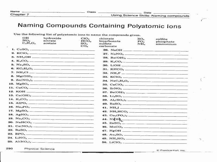 Polyatomic ions worksheet answer key